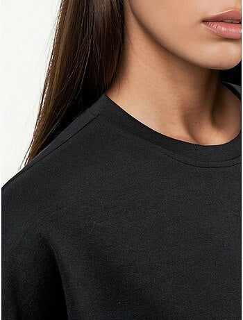 T-shirt in maglia oversize con girocollo effetto modal hiccup