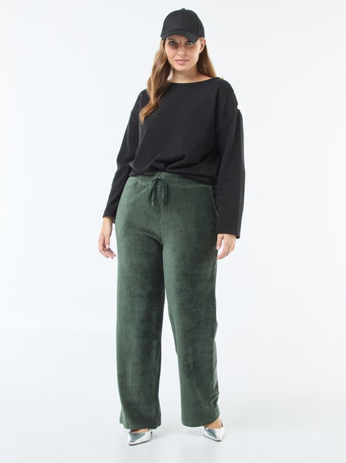 T-shirt in maglia peluche con bottoni dorati - Kiabi