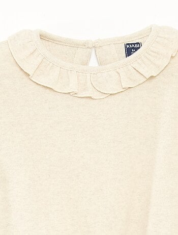T-shirt in maglia peluche tinta unita