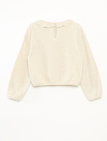 T-shirt in maglia peluche tinta unita