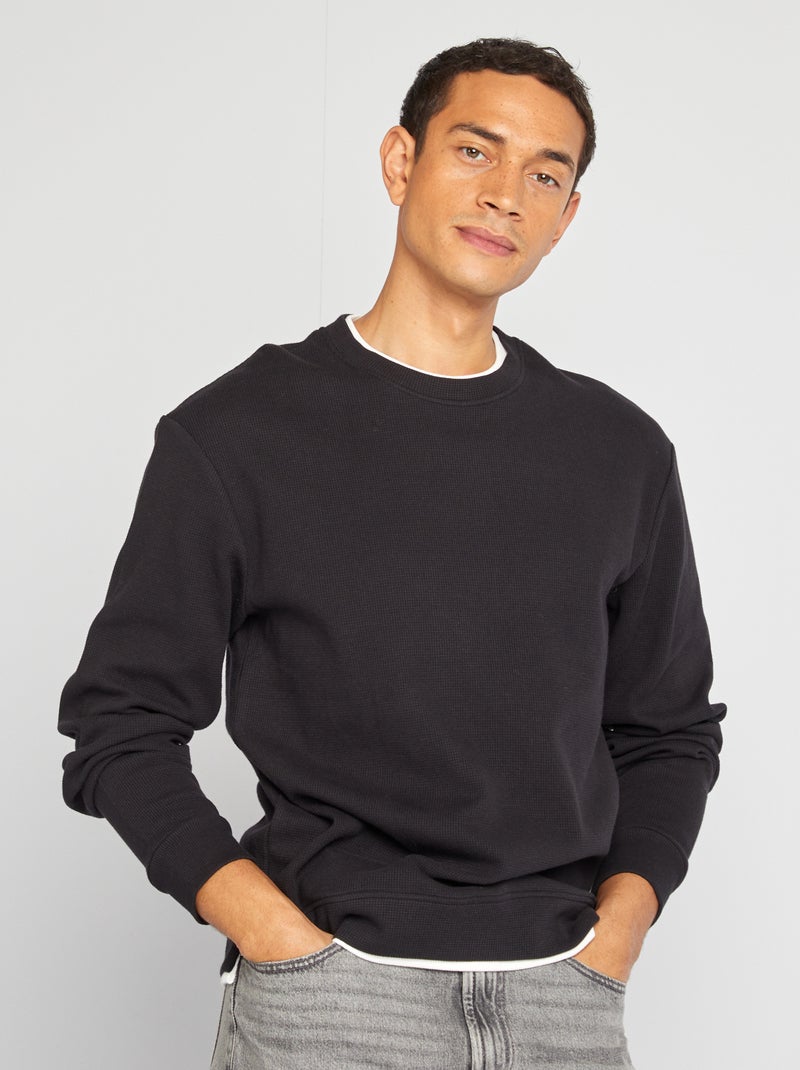 T-shirt in maglia pesante NERO - Kiabi