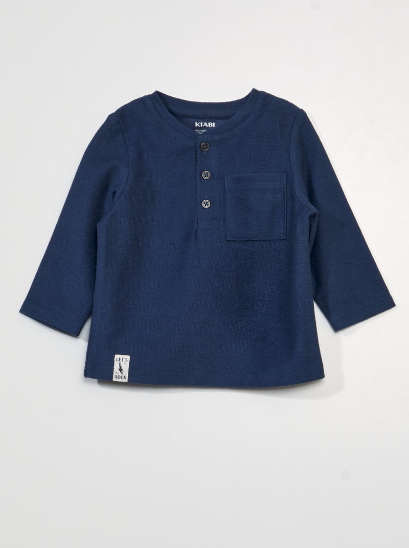 T-shirt in maglia piqué blu scuro - Kiabi