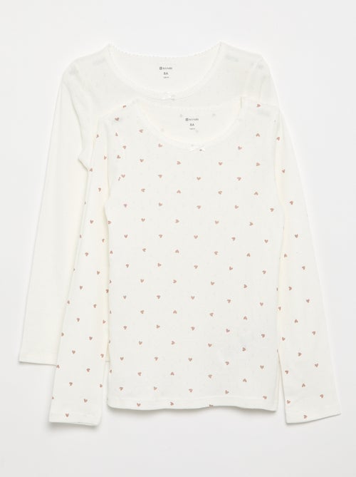 T-shirt in maglia pointelle - Confezione da 2 - Kiabi
