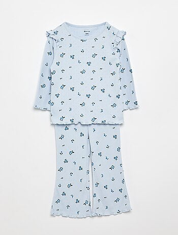 T-shirt in maglia pointelle + pantaloni - 2 pezzi