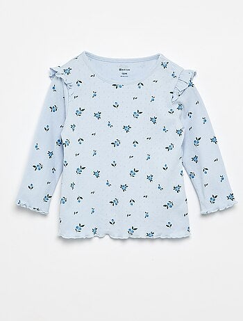 T-shirt in maglia pointelle + pantaloni - 2 pezzi