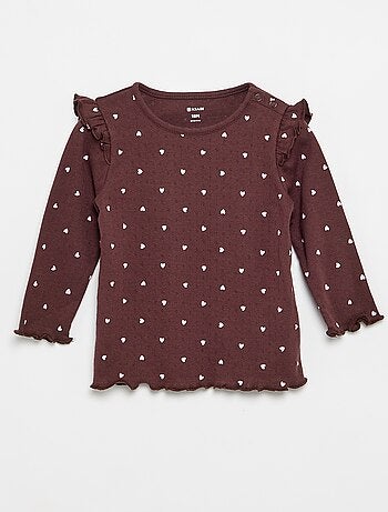 T-shirt in maglia pointelle + pantaloni - 2 pezzi