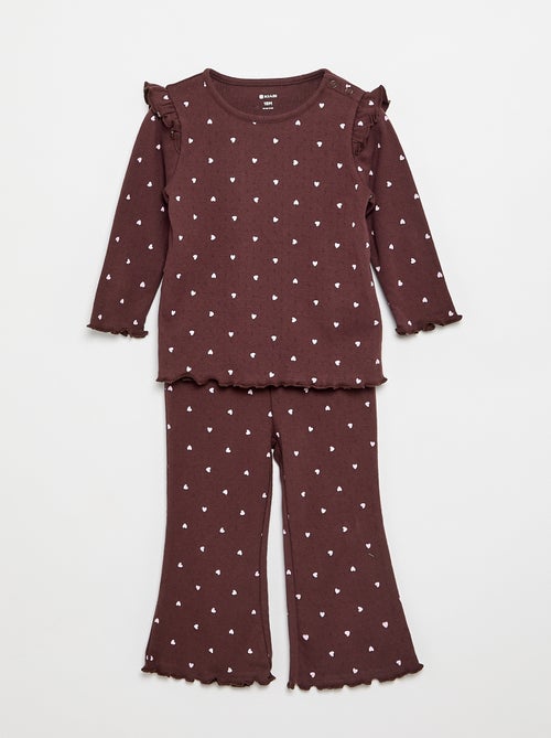 T-shirt in maglia pointelle + pantaloni - 2 pezzi - Kiabi T-shirt in maglia pointelle + pantaloni - 2 pezzi - Kiabi