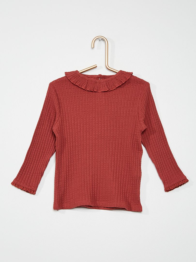 T-shirt in maglia rosso mattone - Kiabi