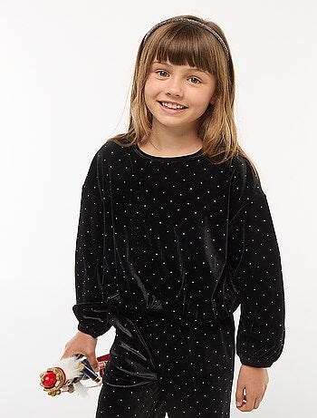 T-shirt in maglia soffice con strass