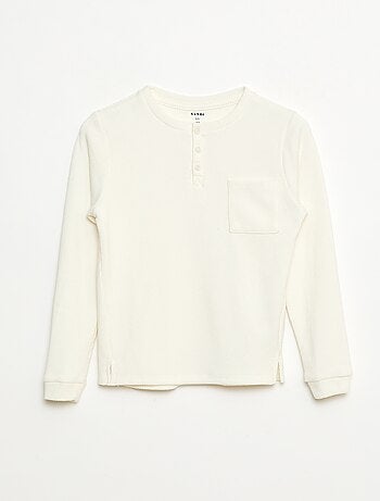 T-shirt in maglia soffice con taschino sul petto