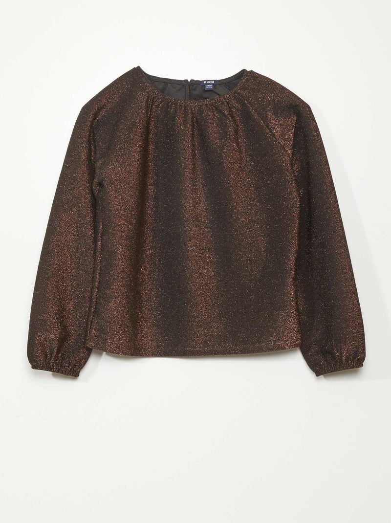 T-shirt in maglia soffice MARRONE - Kiabi