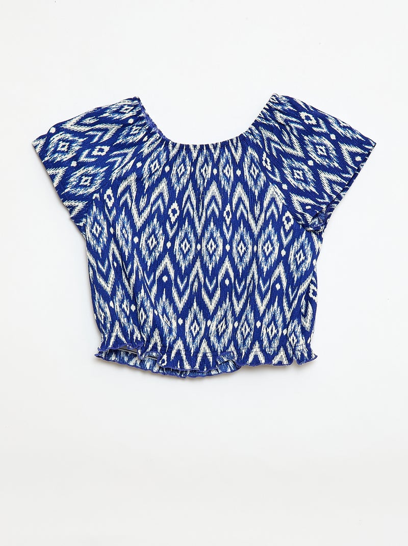 T-shirt in maglia stretch Blu - Kiabi