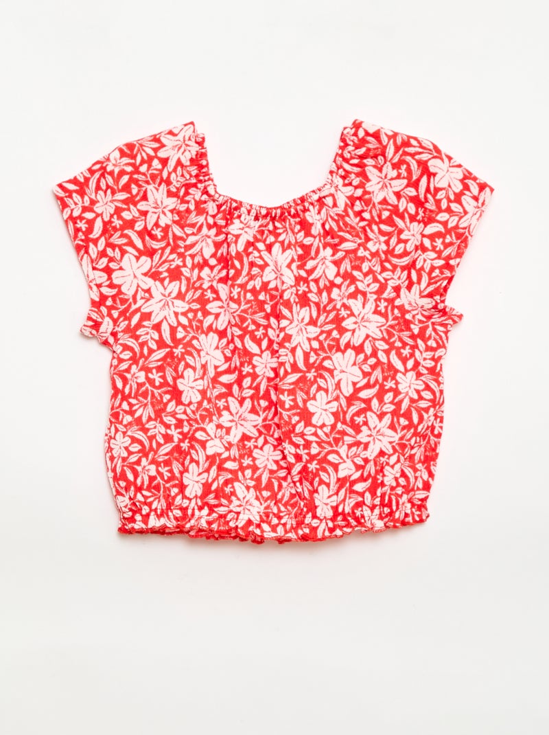 T-shirt in maglia stretch Rosso - Kiabi