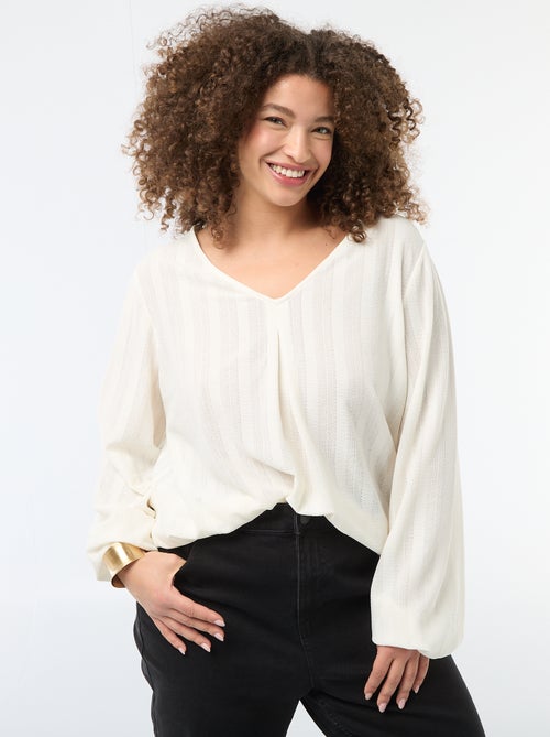 T-shirt in maglia traforata a maniche corte - Kiabi