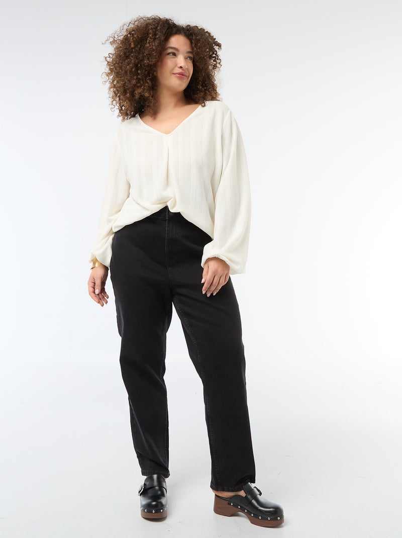T-shirt in maglia traforata a maniche corte Bianco - Kiabi