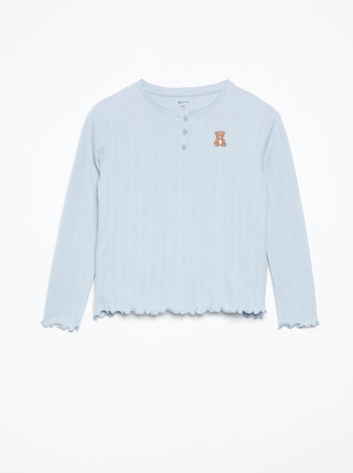 T-shirt in maglia traforata a maniche lunghe - Kiabi