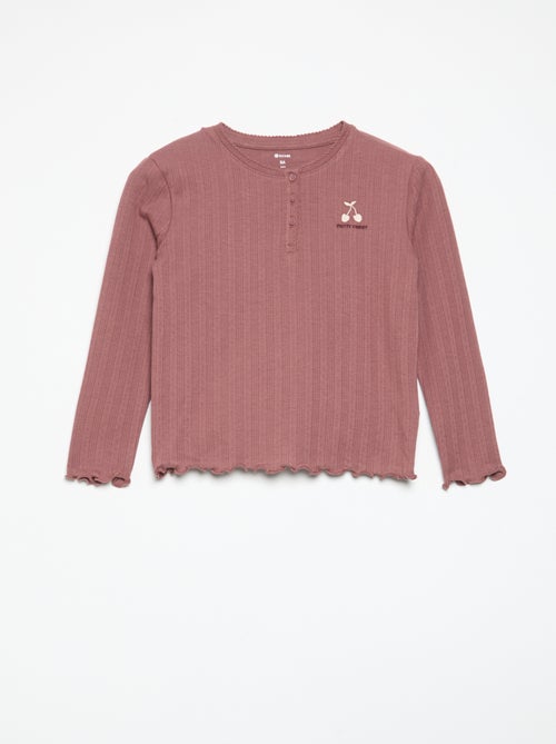 T-shirt in maglia traforata a maniche lunghe - Kiabi