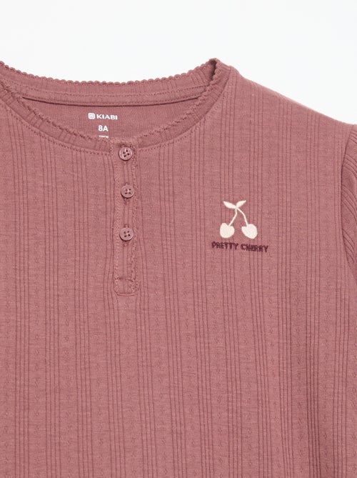T-shirt in maglia traforata a maniche lunghe - Kiabi