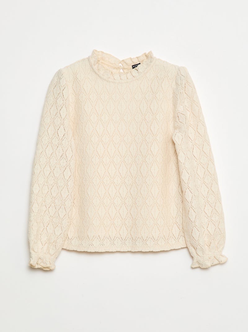 T-shirt in maglia traforata Bianco - Kiabi