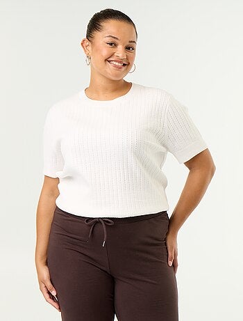 T-shirt in maglia traforata