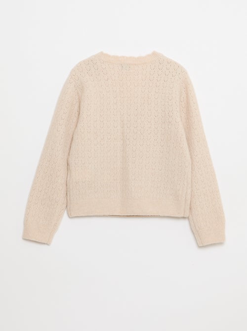 T-shirt in maglia traforata con scollo a cuore - Kiabi