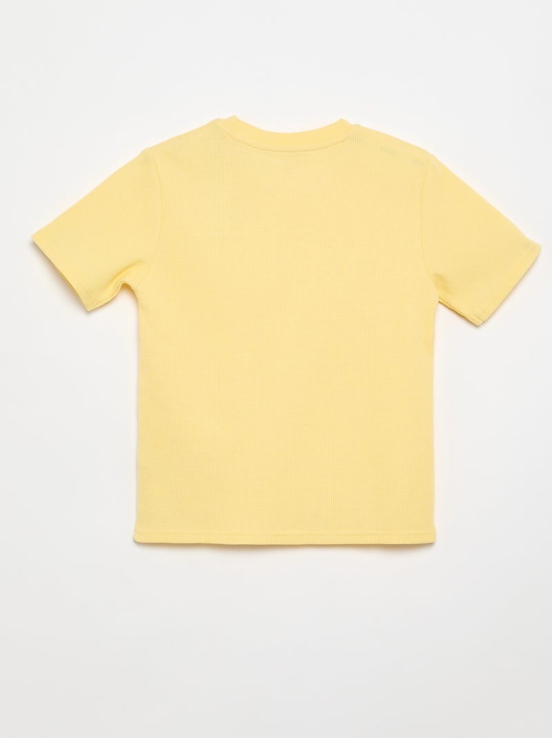 T-shirt in maglia waffle Bianco - Kiabi