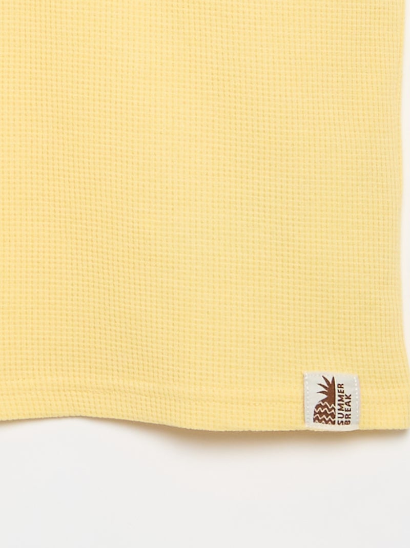 T-shirt in maglia waffle Bianco - Kiabi