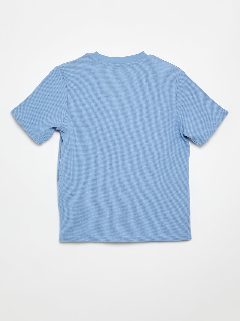 T-shirt in maglia waffle Bianco - Kiabi