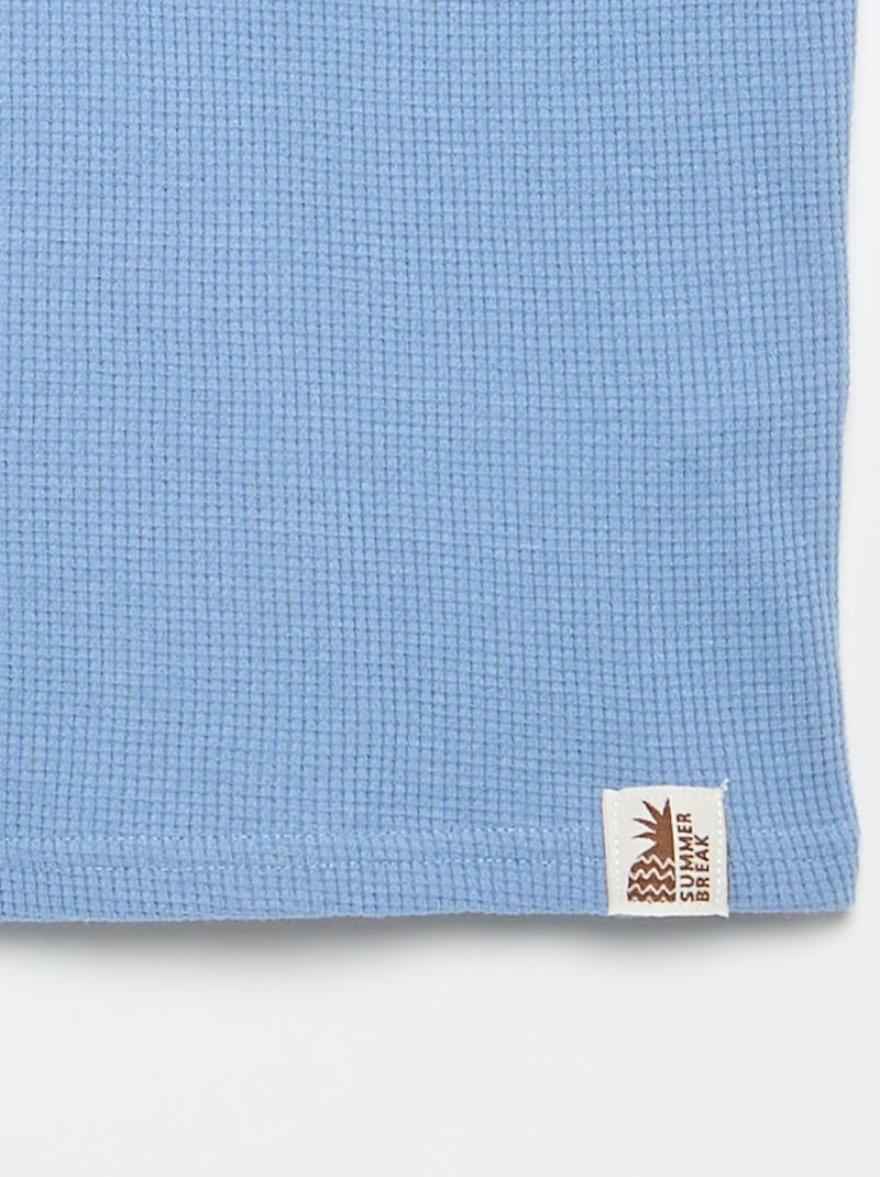 T-shirt in maglia waffle Bianco - Kiabi