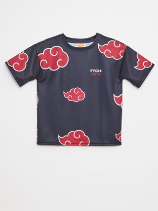 T-shirt in mesh con stampa 'Naruto'
