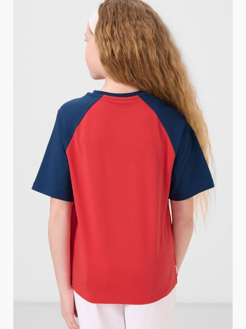 T-shirt in misto cotone tommy Blu marino/Rosso - Kiabi