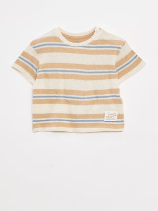 T-shirt in misto lino a righe