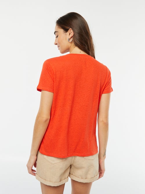 T-shirt in misto lino - Kiabi