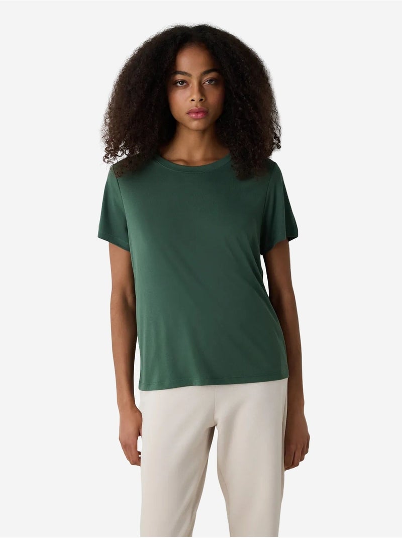 T-shirt in modal regular fit con girocollo penti Cachi - Kiabi