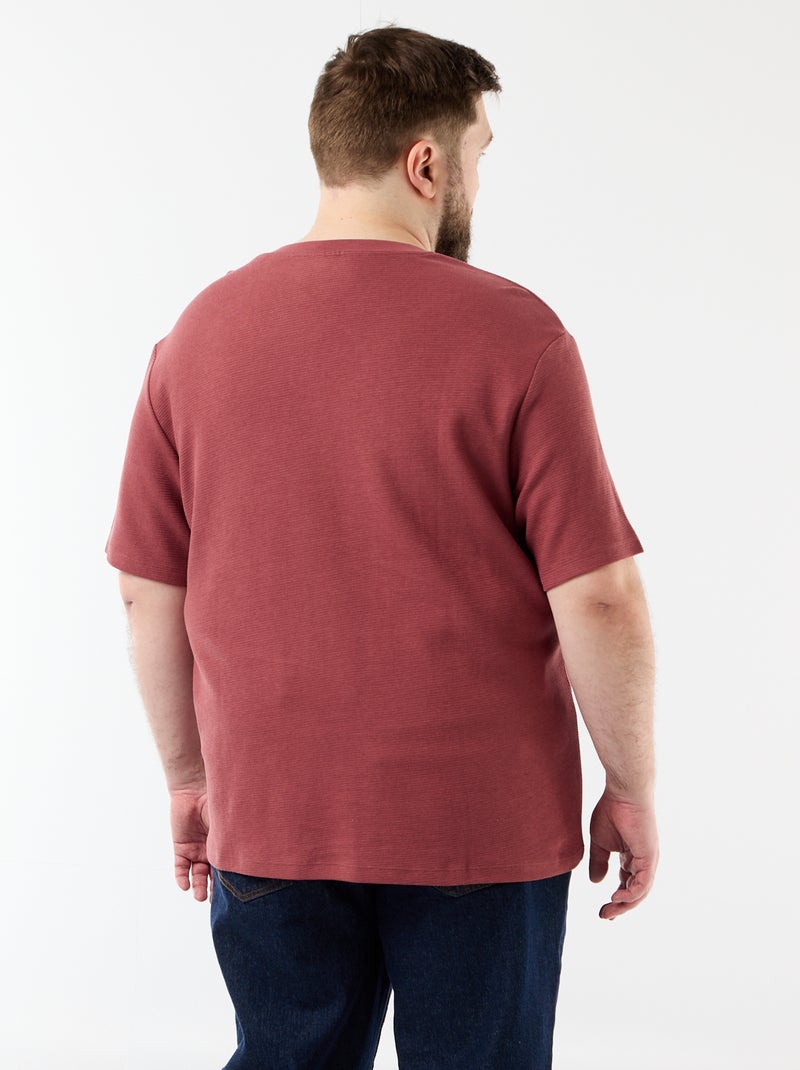 T-shirt in piqué a maniche corte Rosso - Kiabi