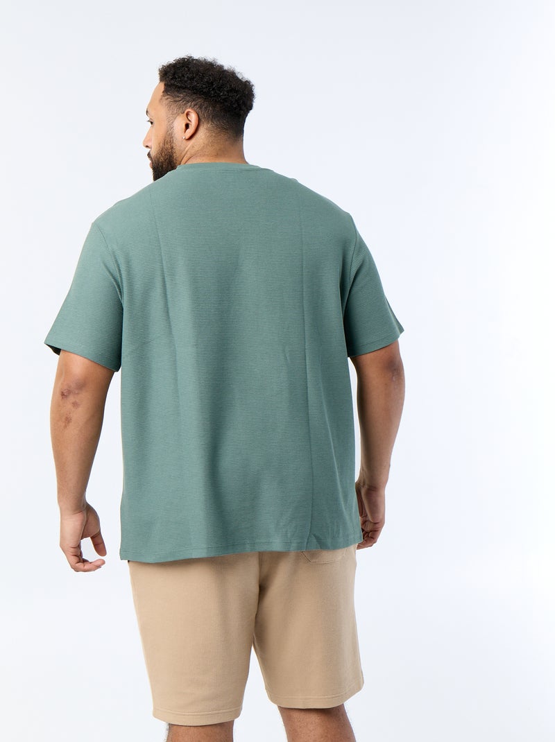 T-shirt in piqué a maniche corte Verde - Kiabi