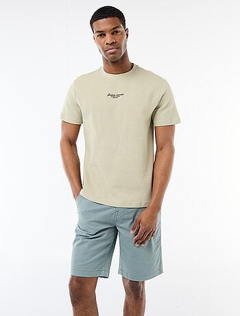 T-shirt in piqué di cotone a maniche corte