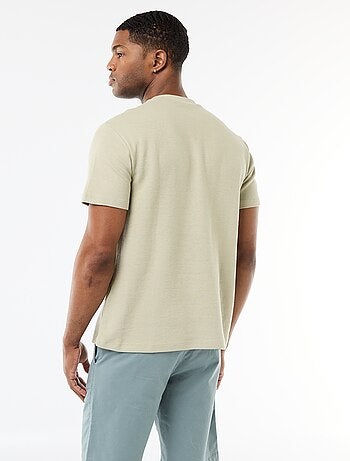 T-shirt in piqué di cotone a maniche corte