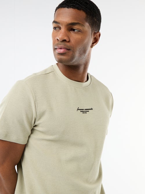 T-shirt in piqué di cotone a maniche corte - Kiabi