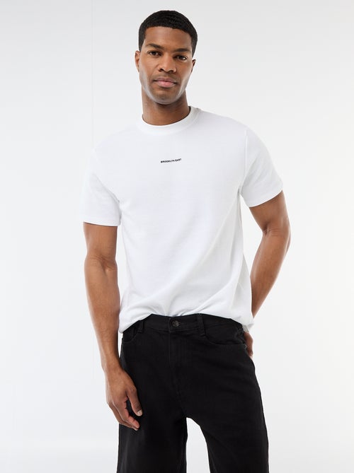 T-shirt in piqué di cotone a maniche corte - Kiabi