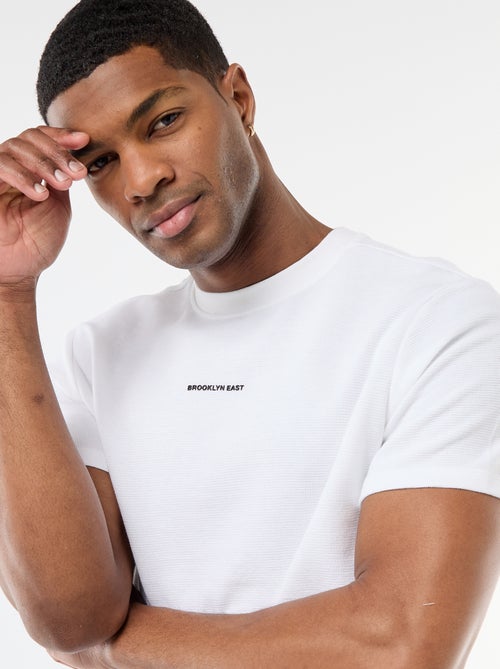 T-shirt in piqué di cotone a maniche corte - Kiabi