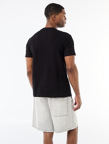 T-shirt in piqué di cotone a maniche corte