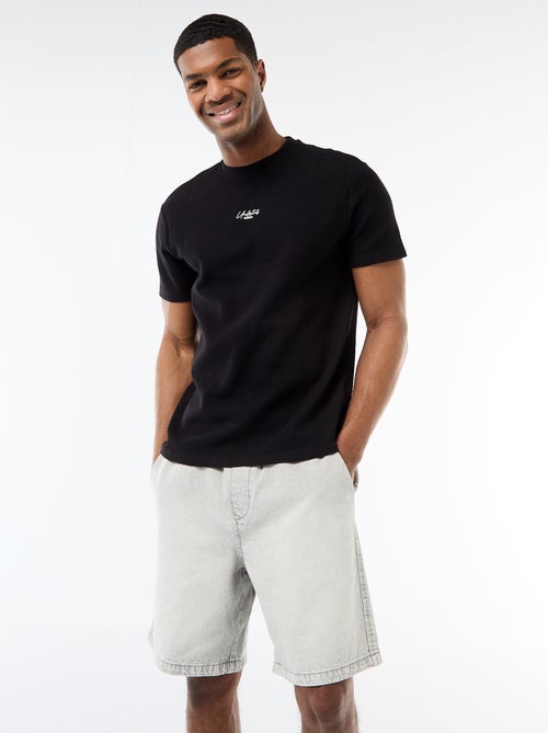 T-shirt in piqué di cotone a maniche corte - Kiabi