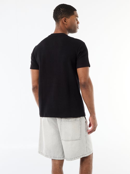 T-shirt in piqué di cotone a maniche corte - Kiabi