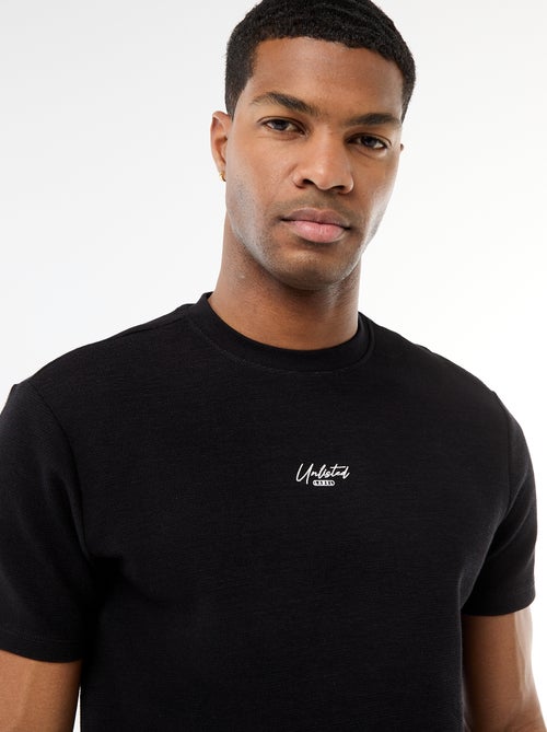 T-shirt in piqué di cotone a maniche corte - Kiabi