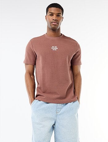 T-shirt in piqué di cotone a maniche corte