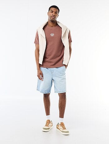 T-shirt in piqué di cotone a maniche corte