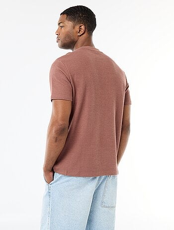 T-shirt in piqué di cotone a maniche corte