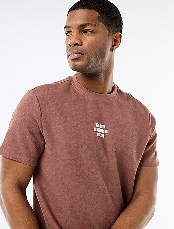 T-shirt in piqué di cotone a maniche corte