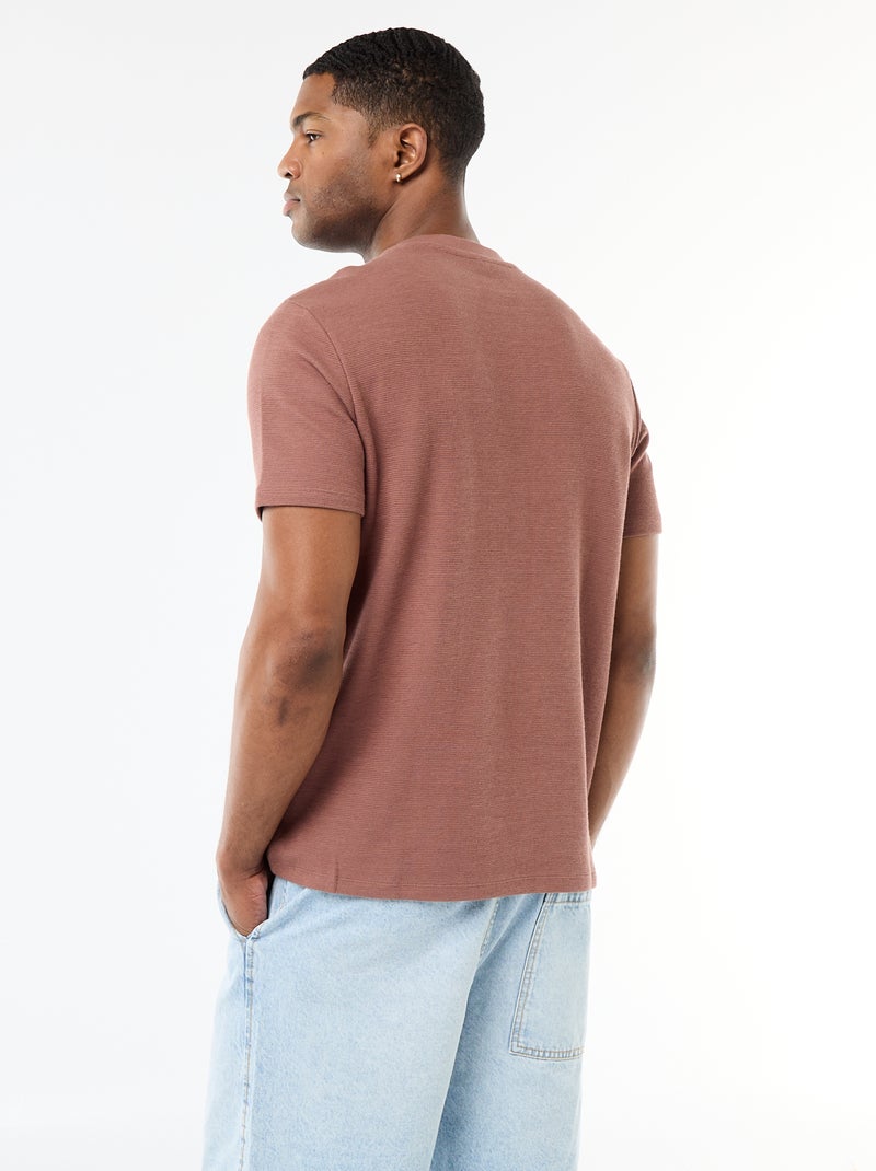 T-shirt in piqué di cotone a maniche corte Grigio - Kiabi